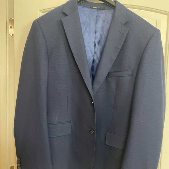 Kenneth Cole Awareness Suit Checker Blue: Jacket 44R/Pants 38 waist - Picture 7 of 10